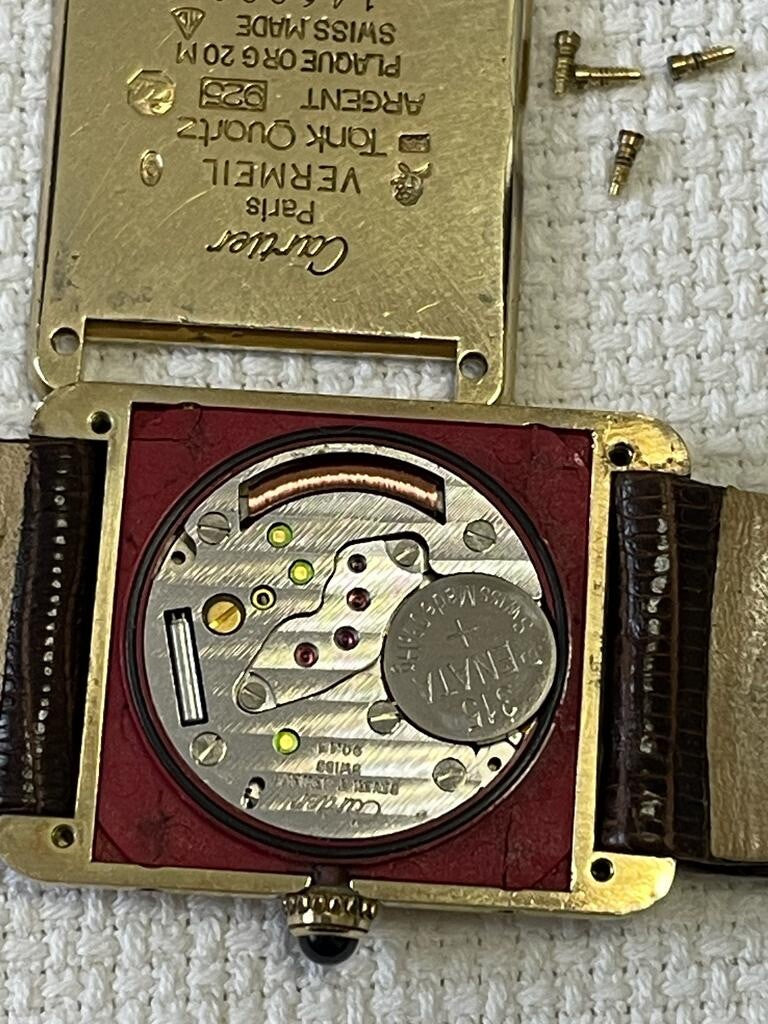 Cartier Tank Vermeil Quartz - 925 Silver, Tri-Colour, 23.5x30.5mm