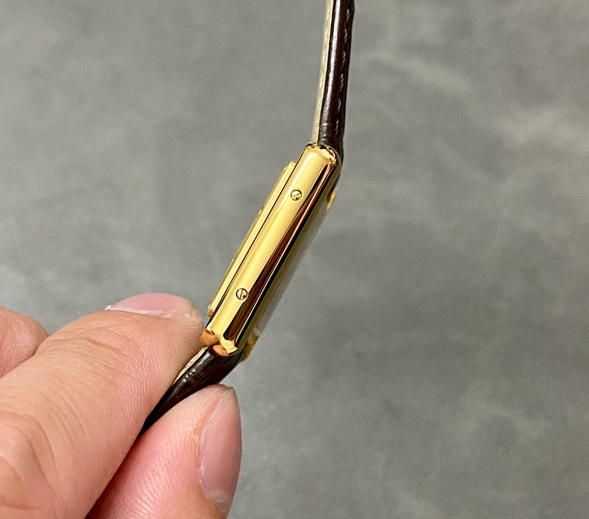 Cartier Tank Louis Mini Gold Watch – White Roman Numeral Dial – Brown Leather Strap – Quartz