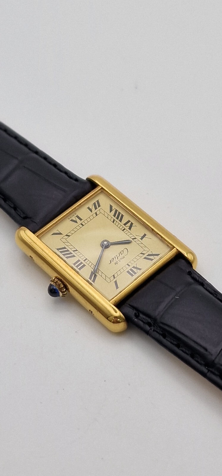 Must de Cartier Tank - 18ct Gold on Silver, Vintage Mid Size Mechanical
