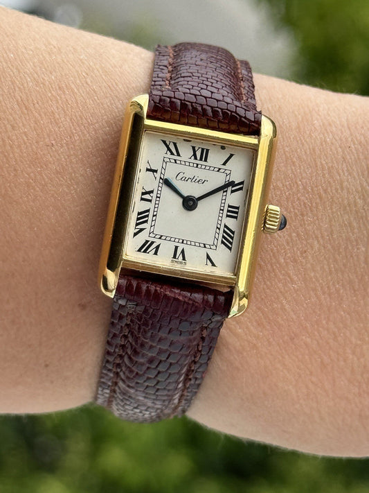 Cartier Tank Vermeil Manual - Vintage Lady's, Gold-Plated Steel, 24mm