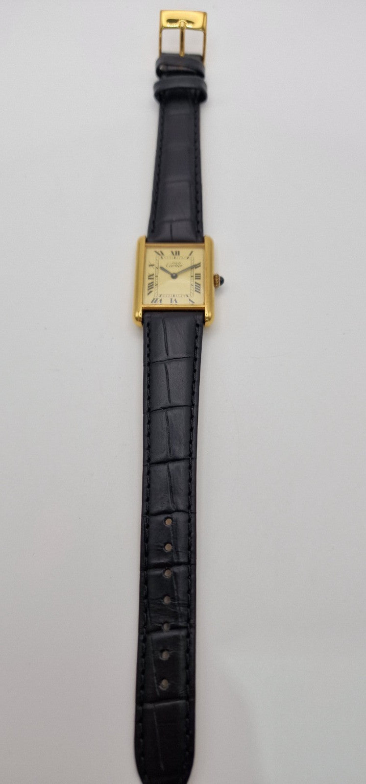Must de Cartier Tank - 18ct Gold on Silver, Vintage Mid Size Mechanical
