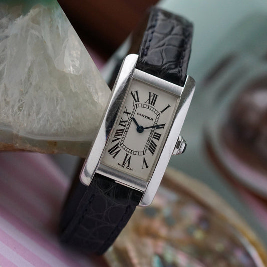 Cartier Tank Americaine 1713 Women's 18k White Gold Quartz 2000s