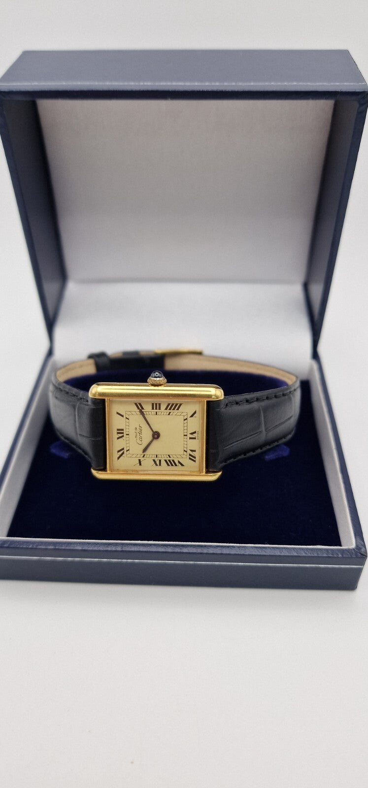 Must de Cartier Tank - 18ct Gold on Silver, Vintage Mid Size Mechanical